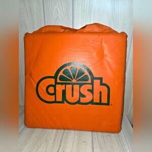 Vtg Orange Crush Soda Padded Bleacher Seat Cushion With Handle Sporting Events